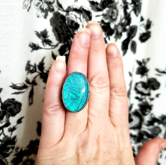 New Australian Triplet Opal 925 Silver Ring. - Picture 2 of 8